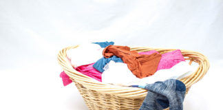 Laundry Basket with Clothes