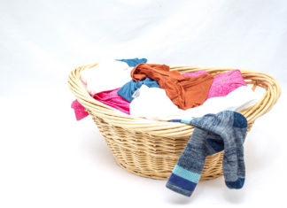Laundry Basket with Clothes