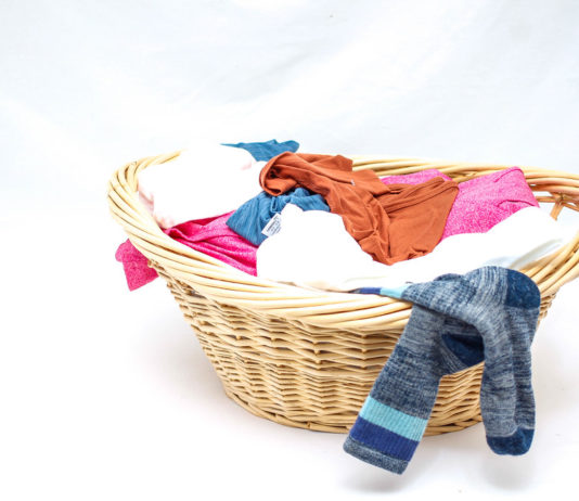 Laundry Basket with Clothes