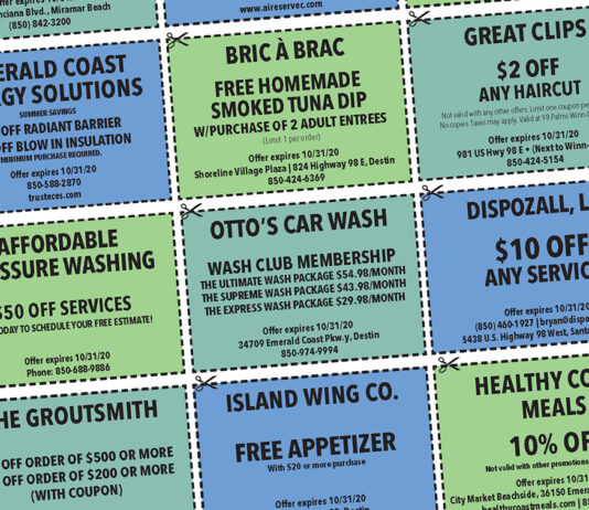 COUPONS Destin LIfe 2020 Oct