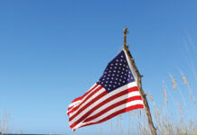 flag on beach