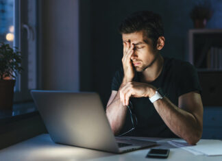 Stressed man