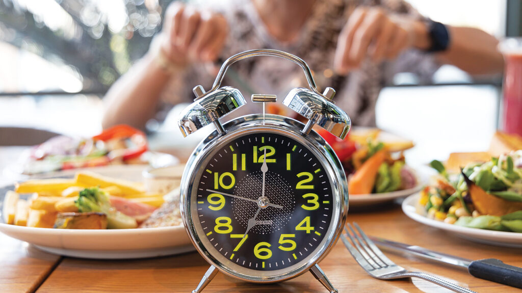 Interment fasting food and clock