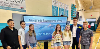 Destin City Government Week Mayor Wagner with Students