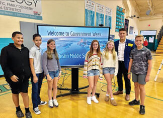 Destin City Government Week Mayor Wagner with Students