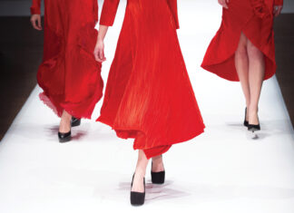 Fashion week themed photograph runway show finale