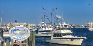 Destin Blessing of the Fleet blessing boats in water