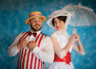 ECTC Mary Poppins Vincent Pelligrino as Burt and Hillary Marshall as Mary Poppins