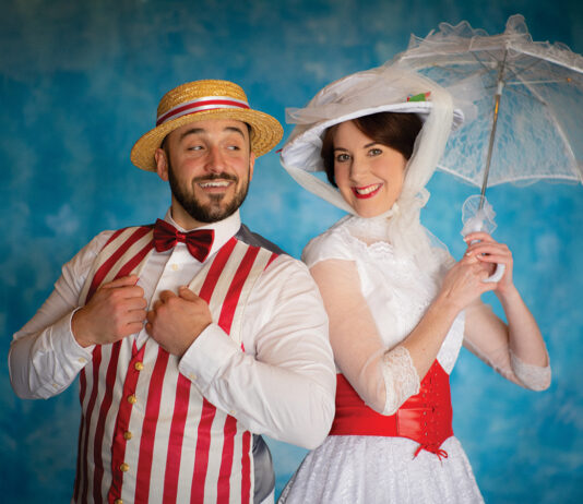 ECTC Mary Poppins Vincent Pelligrino as Burt and Hillary Marshall as Mary Poppins