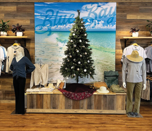 Blue Bay Lifestyle Mens Clothes and Tree