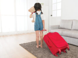 Child with suitcase