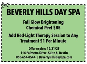 Destin Life Coupons 2025 Dec Bev Hills Day Spa