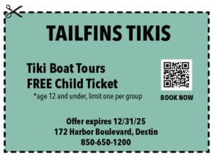 Destin Life Coupons 2025 Dec Tailfins Tikis