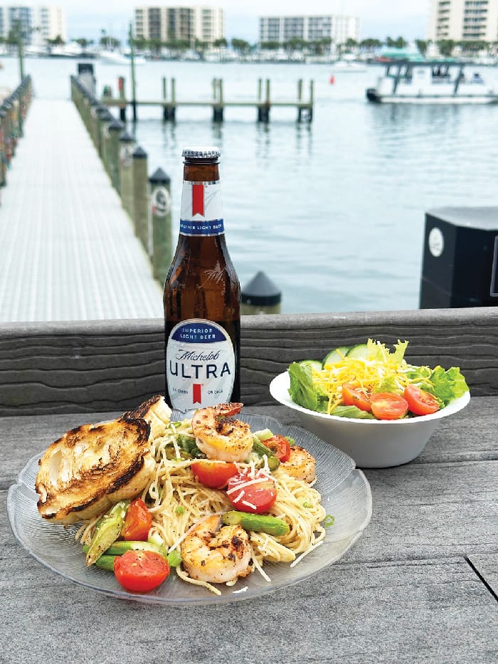 Boathouse food with view